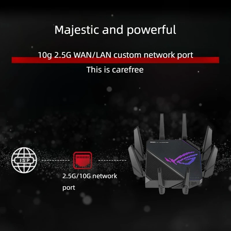 ROG GT-AX11000 Pro Gaming Router 10G+2.5G WAN/LAN custom network port 16nm Broadcom flagship male core dot matrix RGB