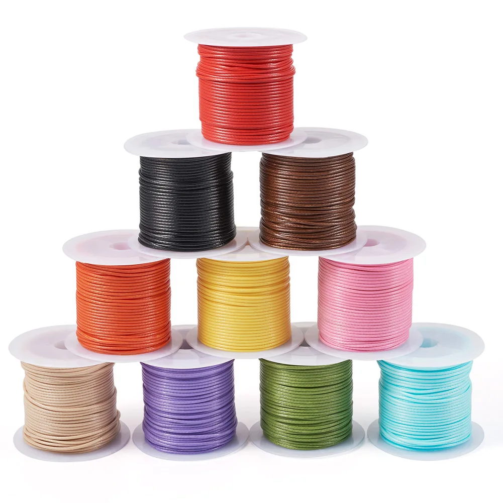 

10 Rolls 1mm Waxed Polyester Cords Round Thread Wax Strings Mixed Color For Jewelry Necklace Bracelet Making DIY Handcraft