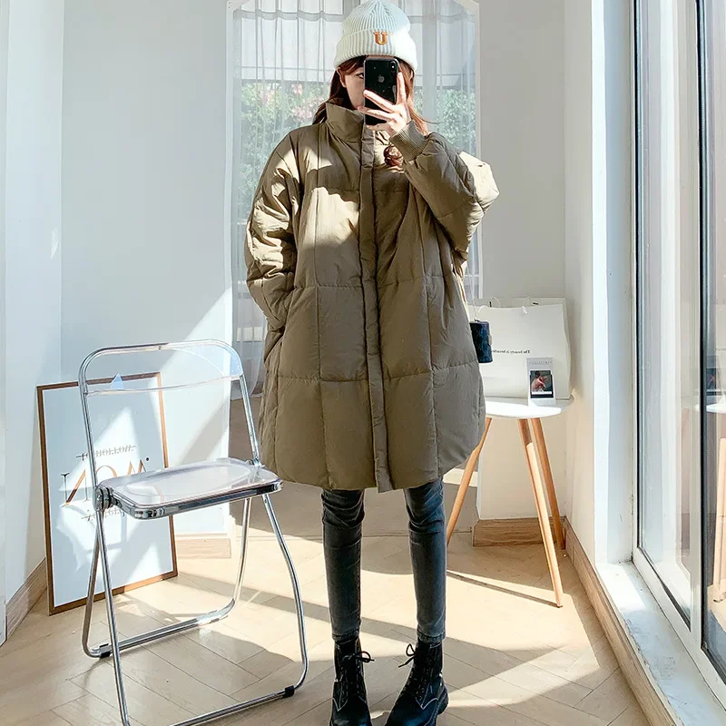 Women's Fall Winter Tops Coat Cotton Coat Mid-length Personalized Vintage Simple Comfortable Loose Casual Soft Niche Versatile
