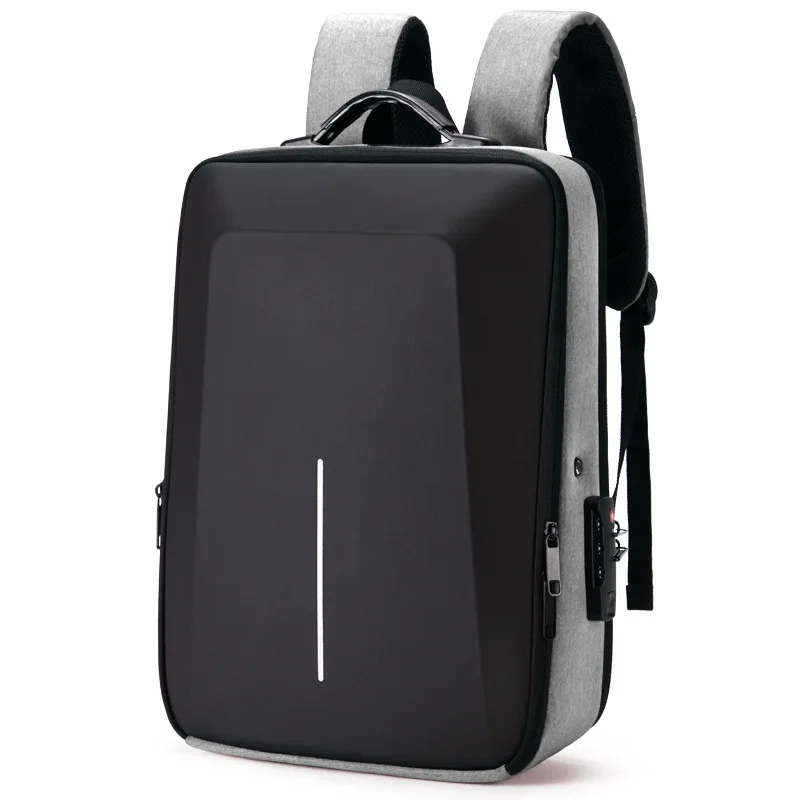 Men's Casual Hard Shell Backpack Anti-theft Backpack Fasion Business Computer Bag High Capacity Travel USB Charging Bag For Male