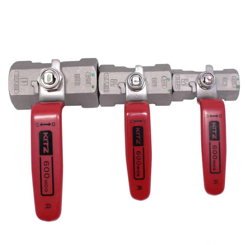 جودة عالية اليابان KITZ UTK نوع 600 SUS304 الفولاذ المقاوم للصدأ 1/2 "DN15 DN8 DN20 DN25 الكرة صمامات لاستخدام المياه المنزلية