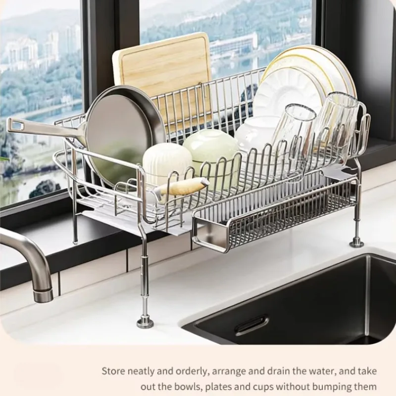 Estante Ajustable De Acero Inoxidable 304 Para Secar Platos Sobre El Fregadero, Cesta De Almacenamiento Para Ventana, Organizador De Drenaje Que Ahorra Espacio Para Cocina — -37%, 22.9€ Coupon, from 38.99€ – 37% descuento – €38.99