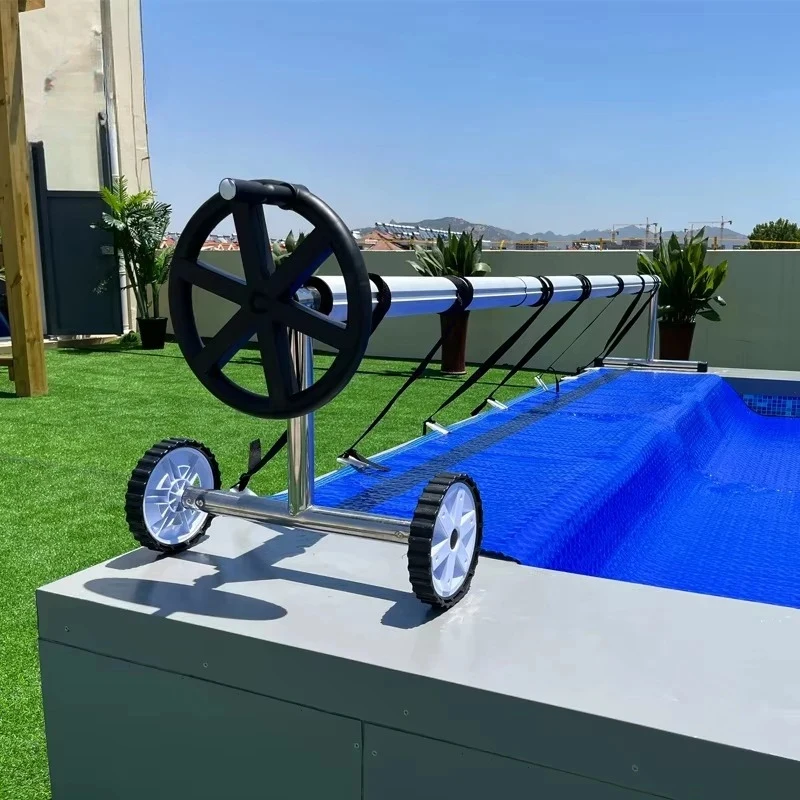 Commercial Stainless Steel Custom Size Roller Ground Pool Cover Reel