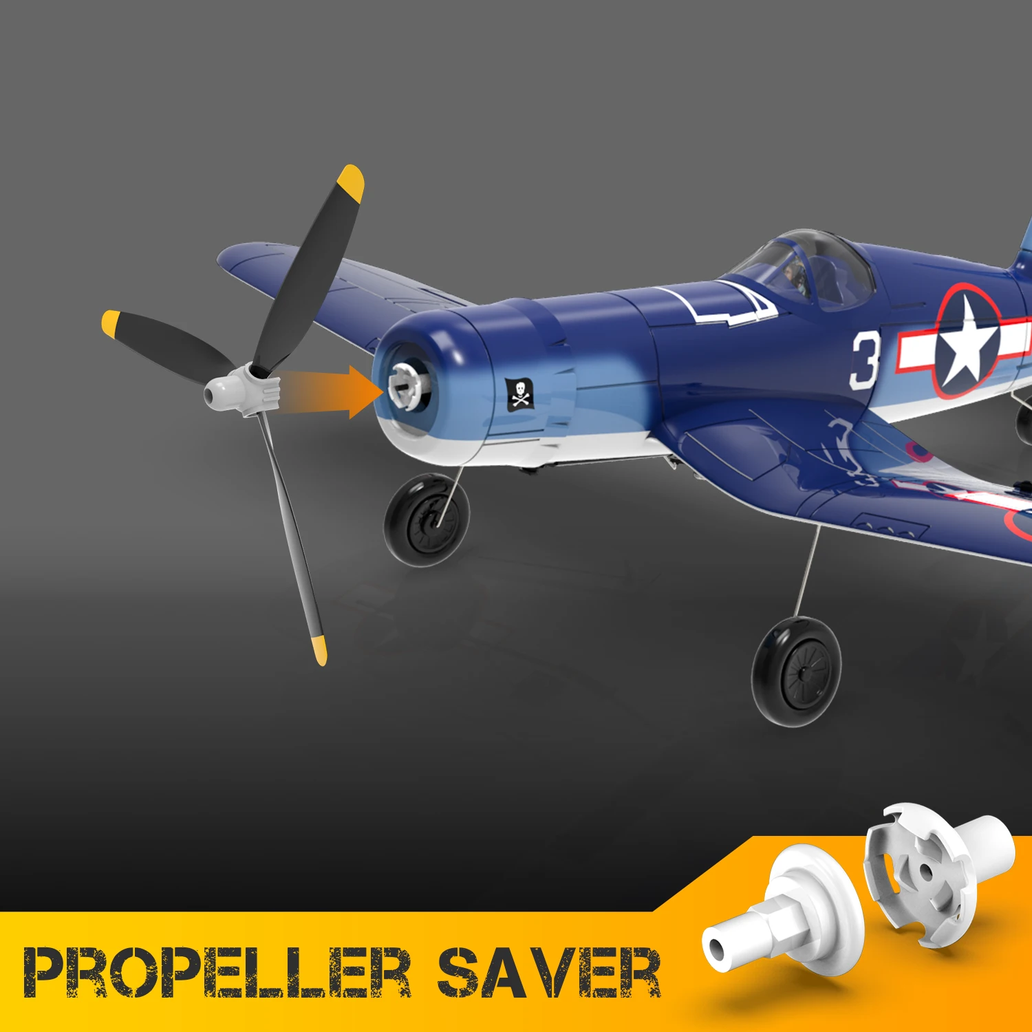 Avión teledirigido F4U Corsair 4CH Warbird RTF con estabilizador Xpilot, aerobático de una tecla, ala fija, juguetes al aire libre para niños
