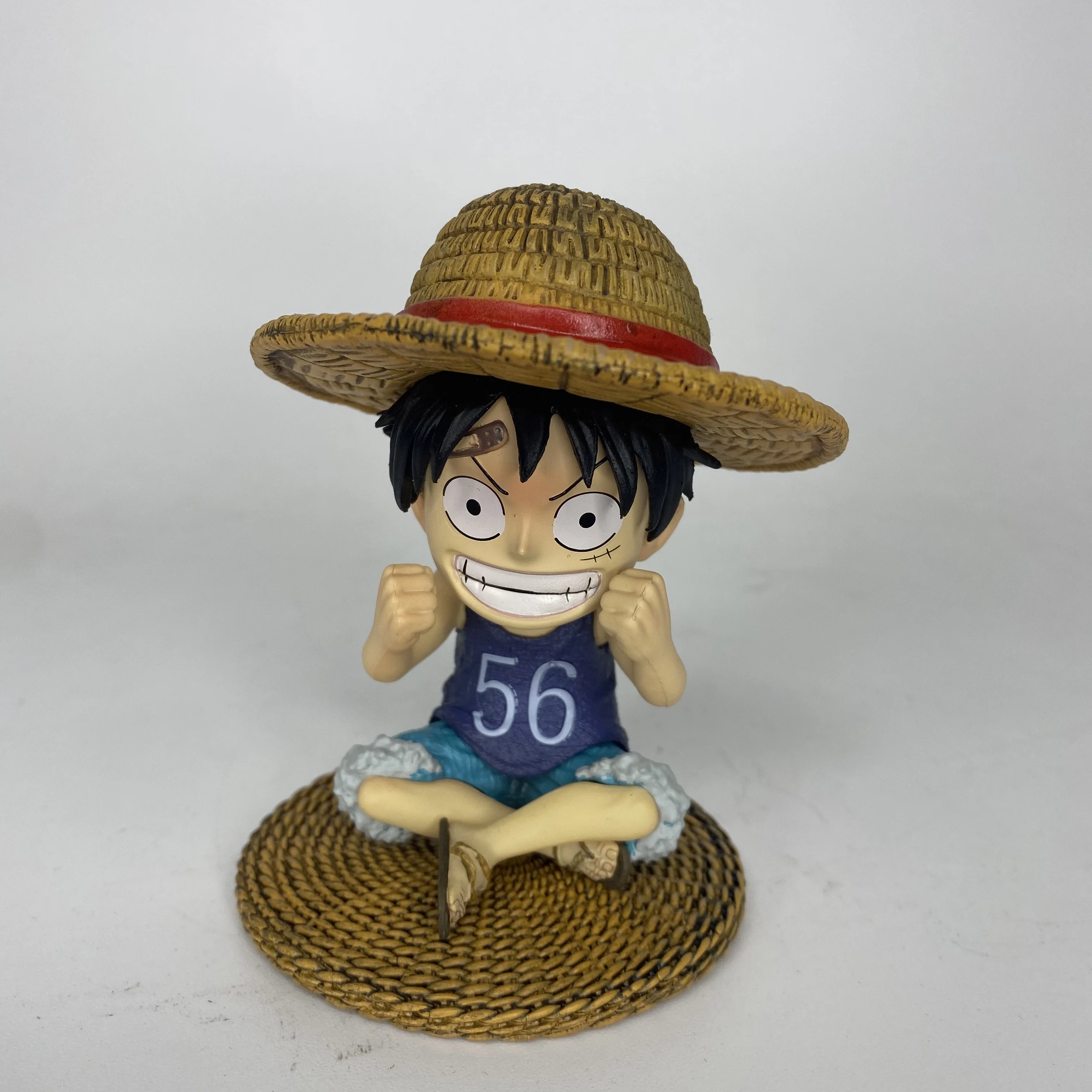 

One Piece Sitting Straw Hat Luffy Anime Peripheral Handmade GK Motherland Edition New Product Gift Ornament Model Doll