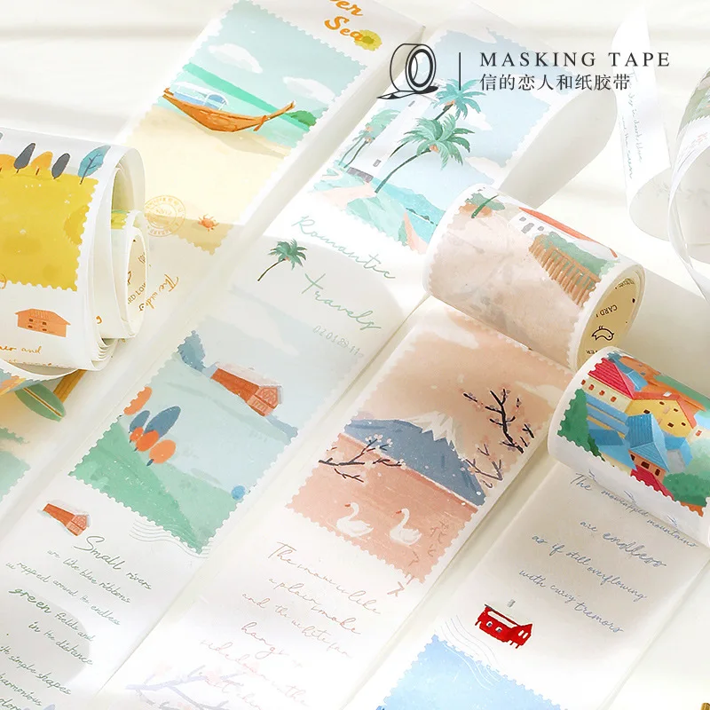 1pcs/1lot Decorative Adhesive Tapes Romantic Travels landscape Scrapbooking DIY Paper Japanese Stickers 3M