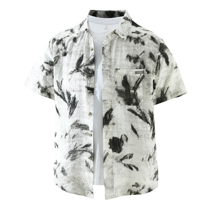 

Japanese Streetwear Retro Short Sleeve Printed Shirt Man New Summer Clothes for Men Daily Casual Fashion Tops Youth Beachwear