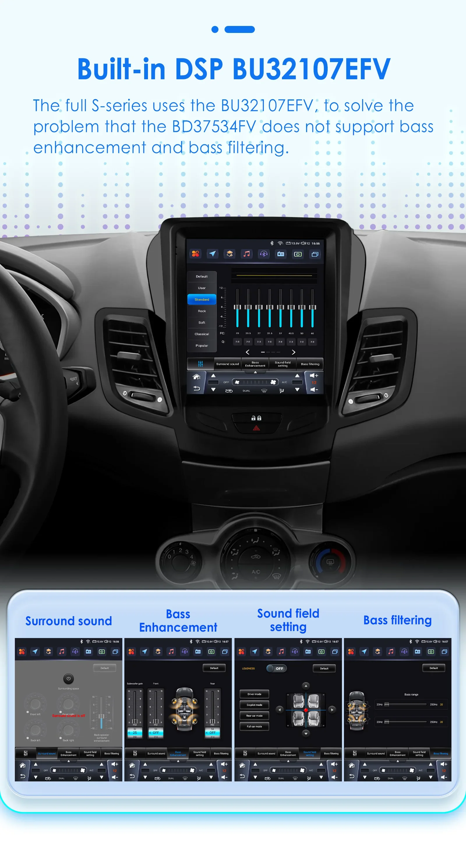 Hizpo 2Din Android 14 Auto-Multimedia-Player für Ford Fiesta MK7 2009–2016 GPS Carplay 4G AI Intelligenter Bildschirm Autoradio 360 Cam – Detail 13