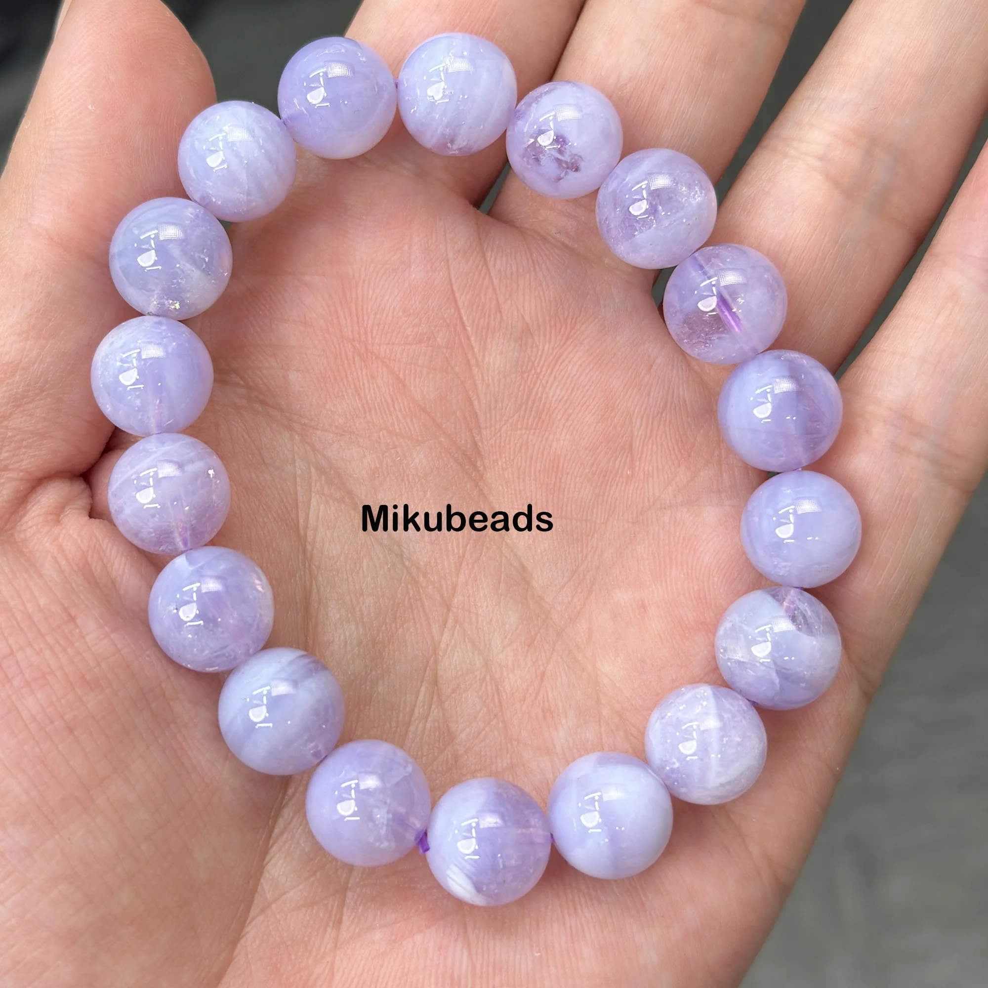 Venta al por mayor de cuentas sueltas redondas lisas de cuarzo amatista lavanda 3A Natural 7-12mm para hacer joyería DIY collar pulsera o regalo