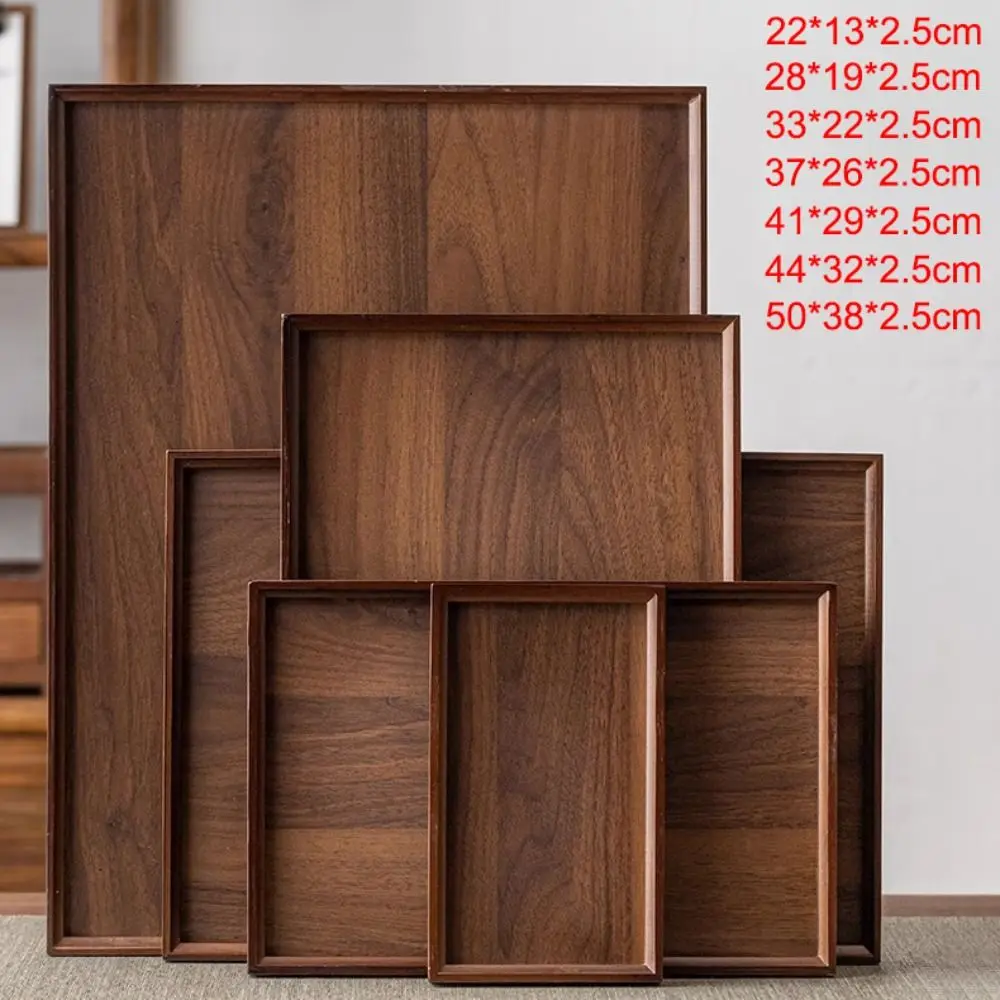 Decorate Tray Natural Bamboo Bamboo Wooden Tray Rectangular Retro Style Serving Tray Dessert Pallet Coffee Table - view 6