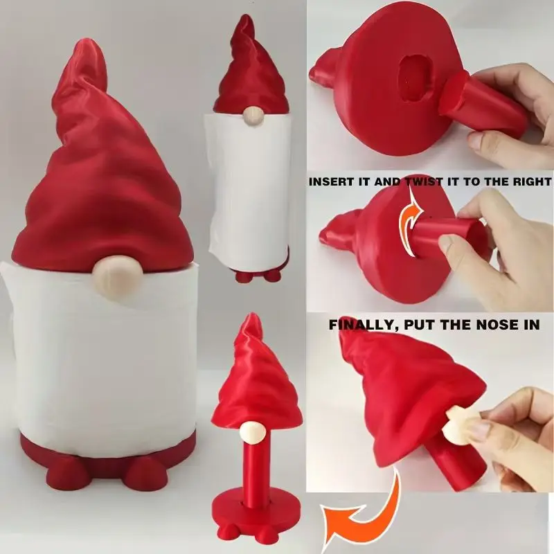 Santa Claus Paper Holder Festive Christmas Decorative Tissue Holder Desktop Roll Paper Storage Rack High-Quality For Festive