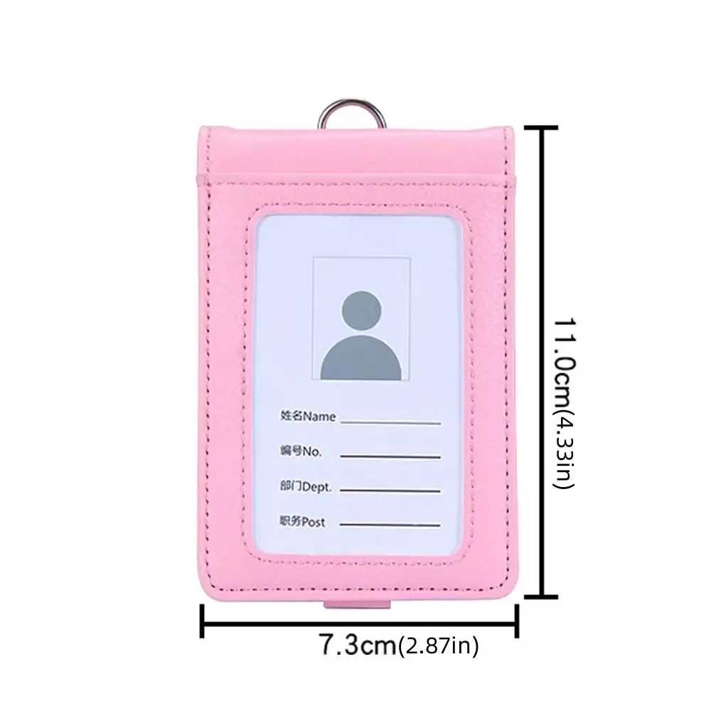 Porte-cartes de travail en cuir PU, couleur unie, avec lanière, porte-Badge, carte de crédit, couverture de carte d'identité professionnelle, Bus bancaire