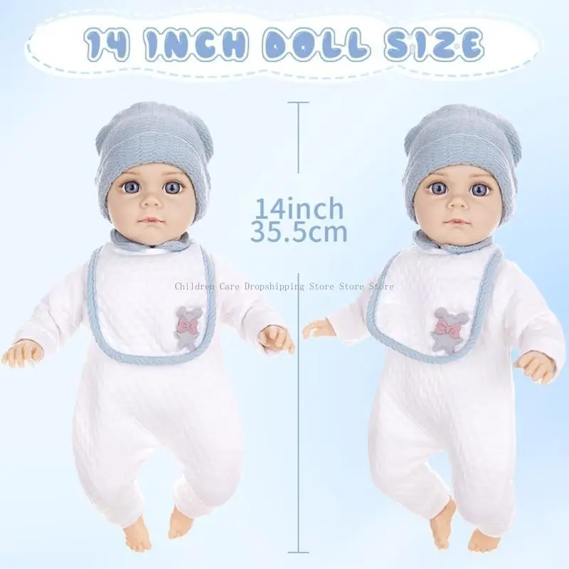  Practical Pastels Baby Doll with Sleeping Eyes Soft Cuddly Toy for Toddler