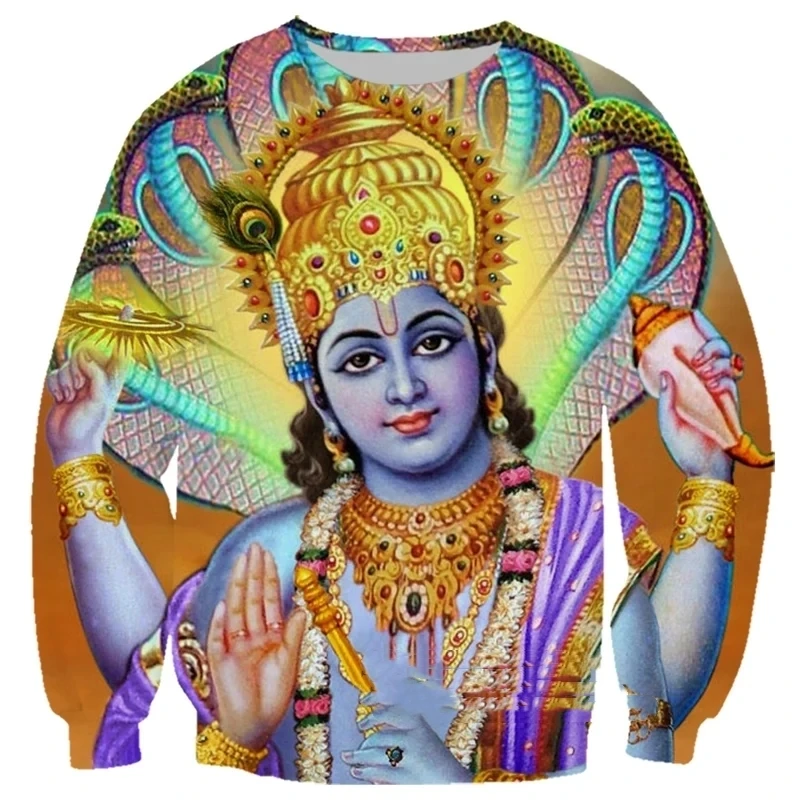 

India Shiva Goddess Popular 3D Print Pullovers Men's Sweatshirt Casual Harajuku Hip Hop Autumn Tops Clothes For Man Clothing