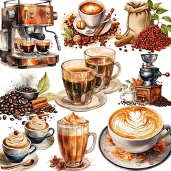 20Pcs/Pack Vintage Coffee Tool Sticker DIY Craft Scrapbooking Album Junk Journal Decorative Stickers