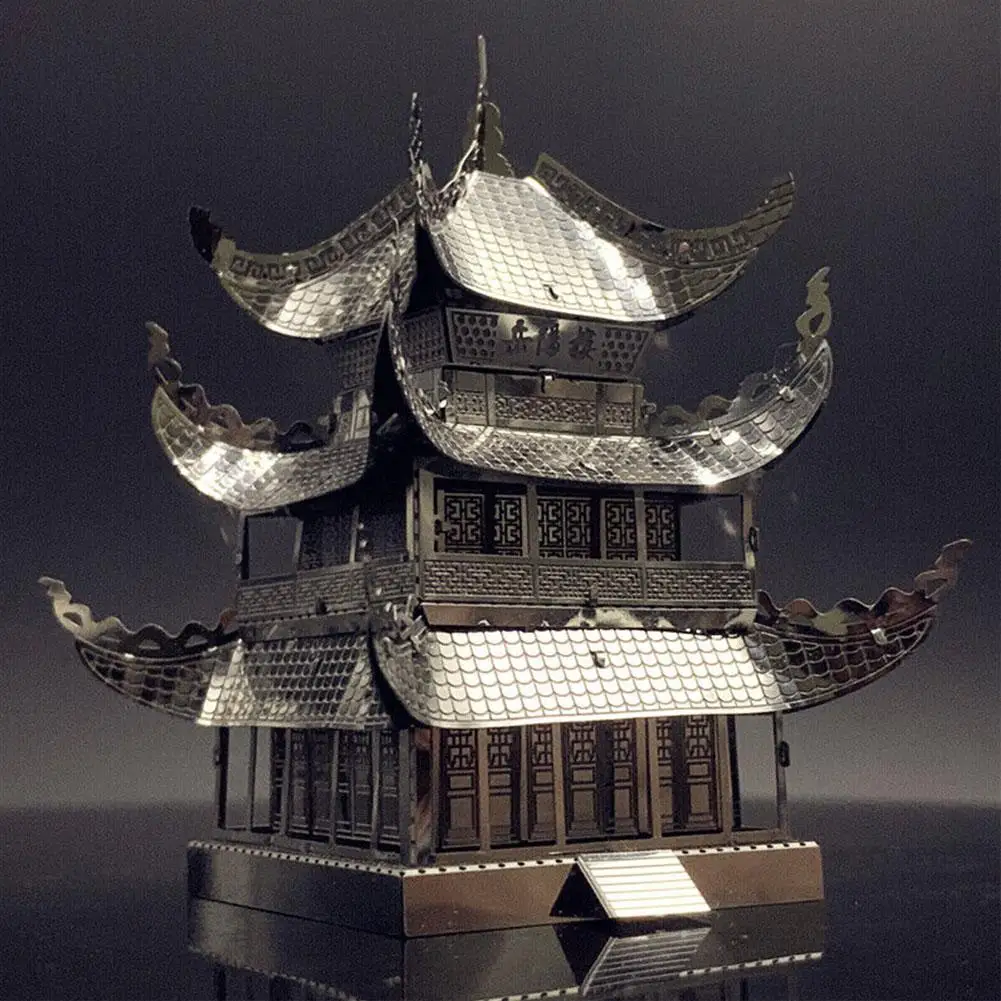 Yueyang Tower 3d Metal Puzzle Model Kits Diy Laser Cut Puzzles Jigsaw Toy For Children L0h4