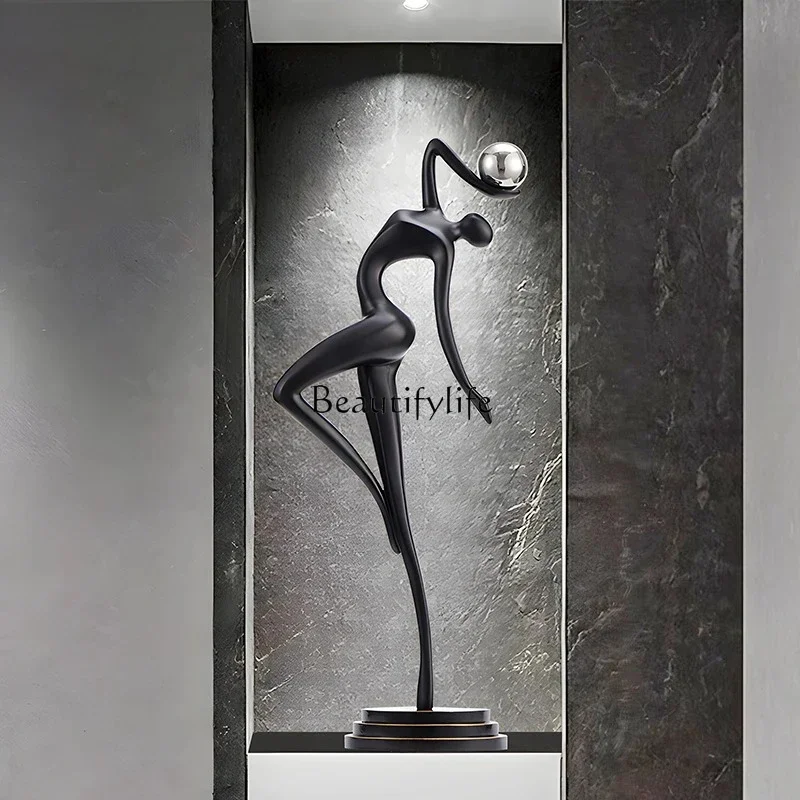 leggero di lusso portico armadio arte astratta figura altezza verticale ornamento scultura decorativa di nicchia alto senso