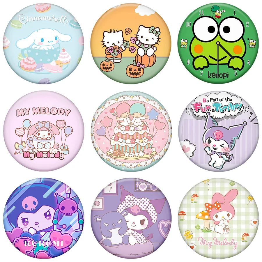 Leuke Hello Kitty Knop Metalen Pinnen Handgemaakte Blik Broche Cartoon Kuromi Cinnamoroll Figuur Cosplay Badge Rugzak Accessoires