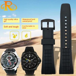 26mm Black Silicone Strap For Seiko VELATURA/SRH 006 013 SPC007J1 SNAE17 men's Sports rubber watchband Watch accessories