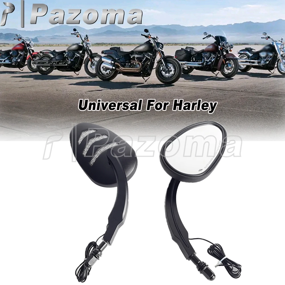 

Светодиодное зеркало заднего вида для мотоцикла Harley Iron 883 XL883 XL1200 Low Rider FXLR Road King FLHR FLHP FLHRC FXSTB Dyna