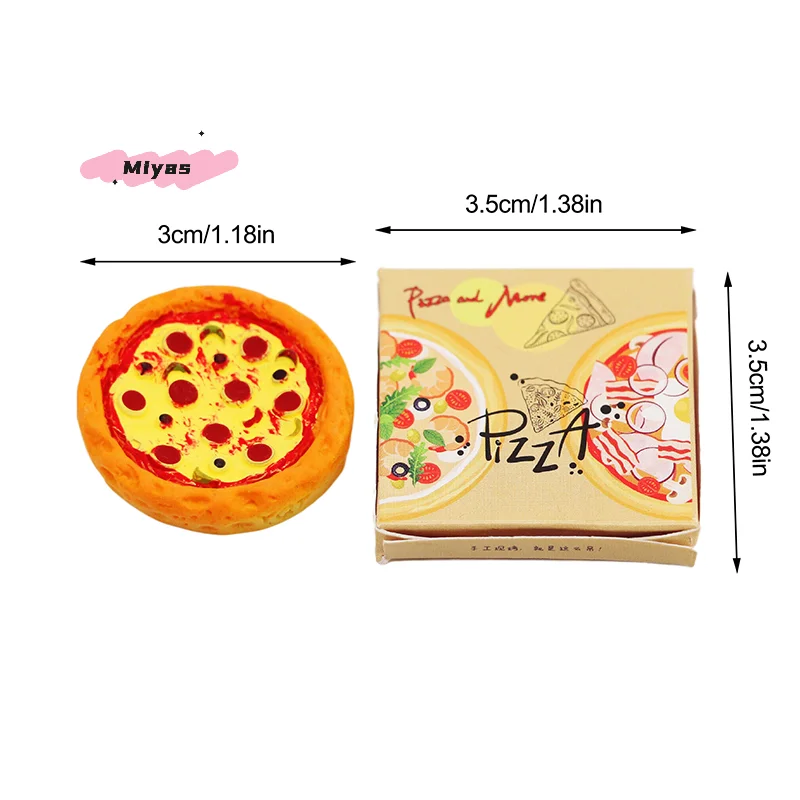 1Set Casa delle bambole in miniatura Pizza con scatola di imballaggio Modello in scala 1/12 Mini cucina Decorazione alimentare Accessori per casa delle bambole per bambini Giocano
