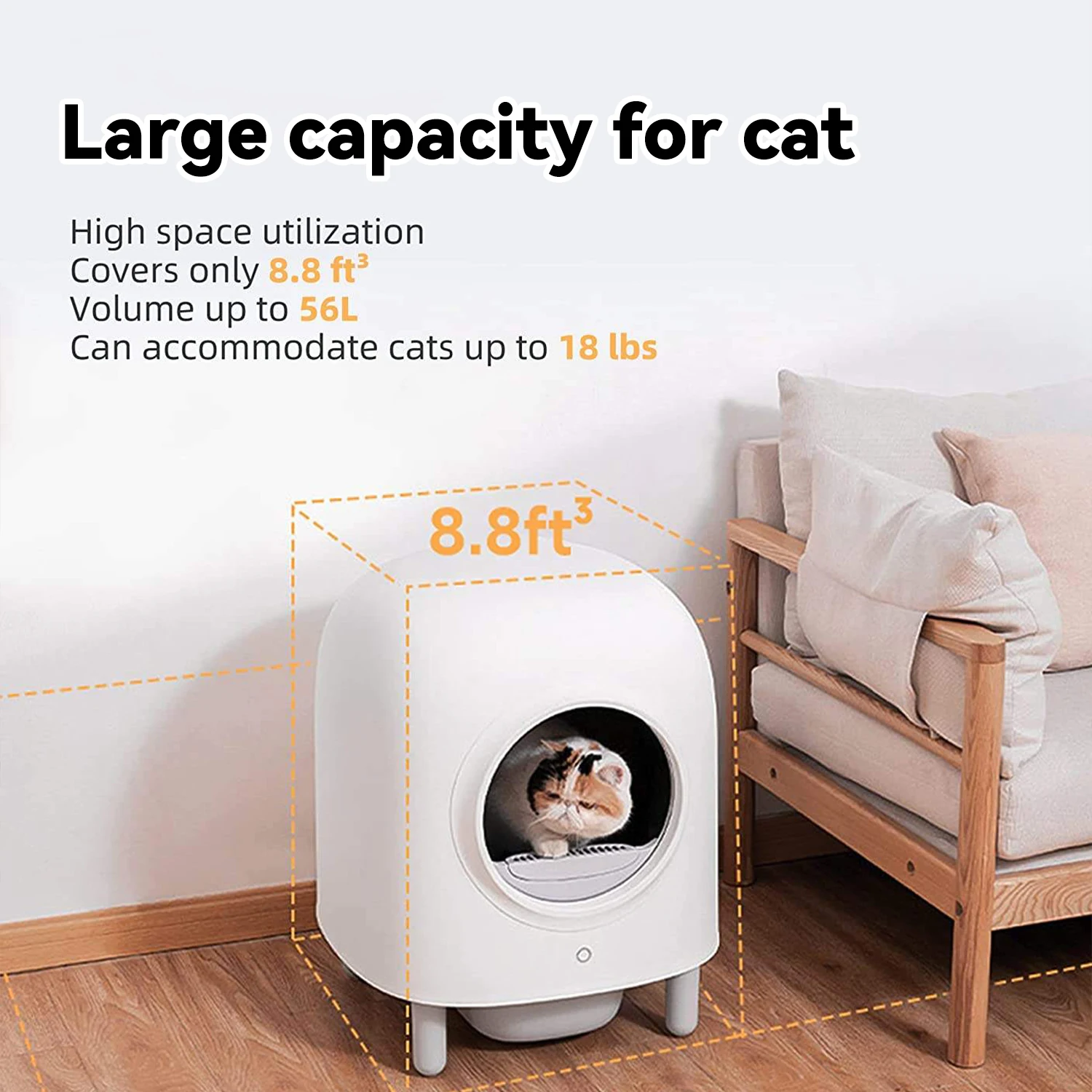 APP Controlled Smart Self-Cleaning Large Automatic Cat Litter Box New Design Bentonite Robot Plastic/PP Material Cats Kittens