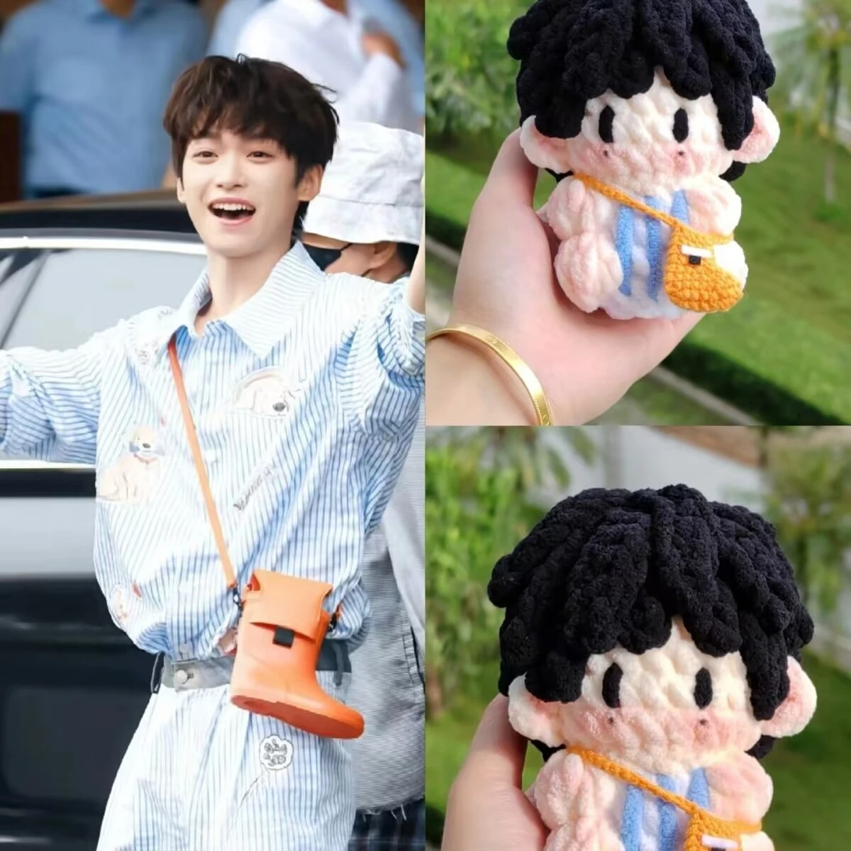 

"Reverse Love Finished product Ziyu, custom striped dress, gummy candy weaving, doll gift knitted star gummy candy star doll