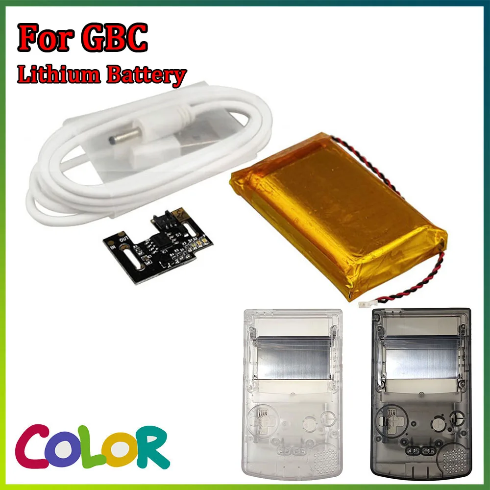 

1800mAh Dedicated Rechargeable Lithium Battery With Pre-Laminated IPS V3 Shell For GameBoy Color GBC IPS V3 Laminated LCD Screen