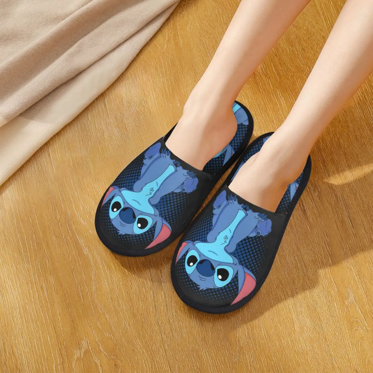 شباشب منزل ستيتش آند ليلو لغرفة النوم، رسوم متحركة على شكل حيوانات، شباشب لطيفة ومريحة من إسفنج الذاكرة مضادة للانزلاق #5