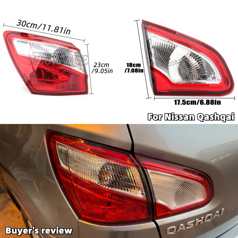 Car Outer Rear Tail Light For Nissan Qashqai 2008-2015 EU Version Brake Fog Lamp Accessories Car Warning Running Light