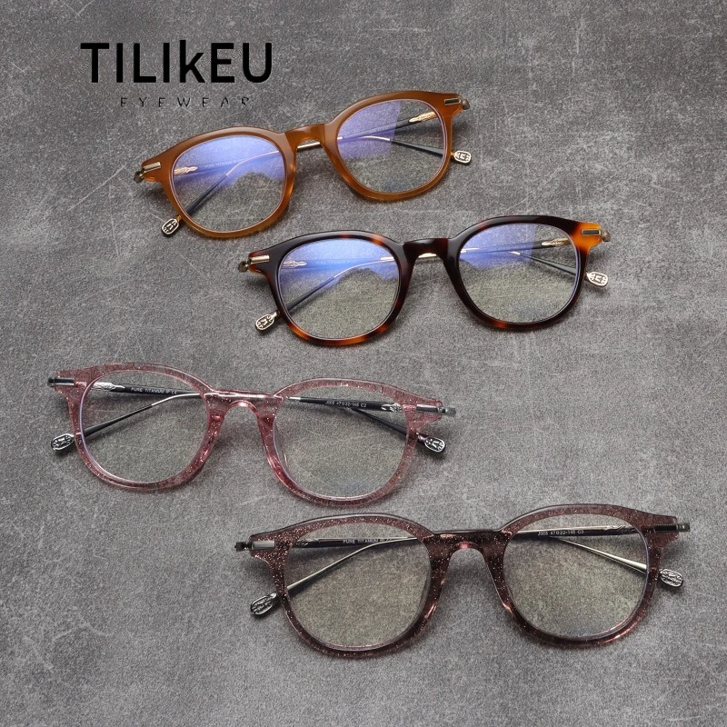 

New Vintage Round Pure Titanium Frame Men's Retro Classic Prescription Glasses Large Frame Women's Japanese Designer Eyewear