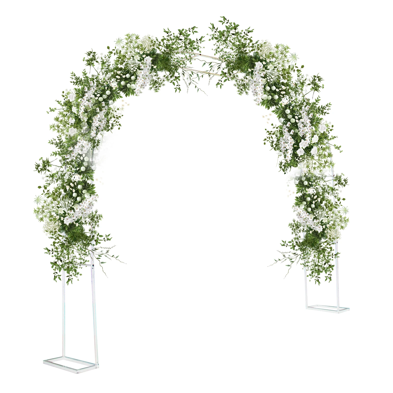 

Outdoor Metal Garden Arch Frame 9.8'x7.2' Easy Assembly Rust-Proof Arbor Trellis For Climbing Vines & Holiday Party Decor