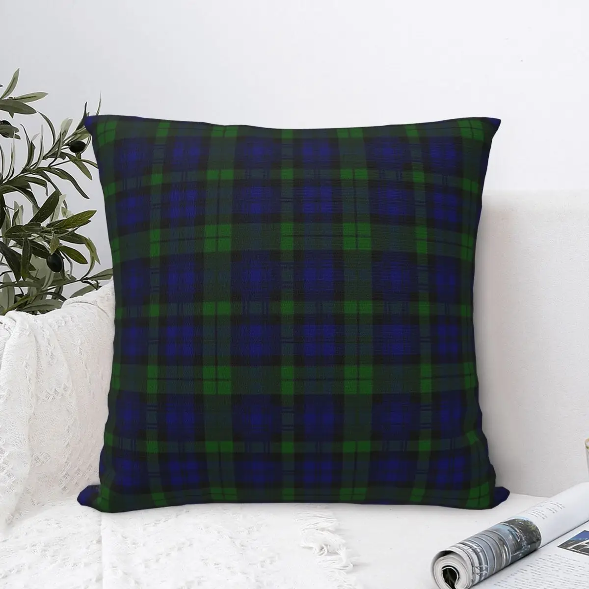 Black Watch Blue Tartan Pillowcase Pillows Cover Cushion Comfort Throw Pillow Sofa Decorative Cushions Used for Home Bedroom