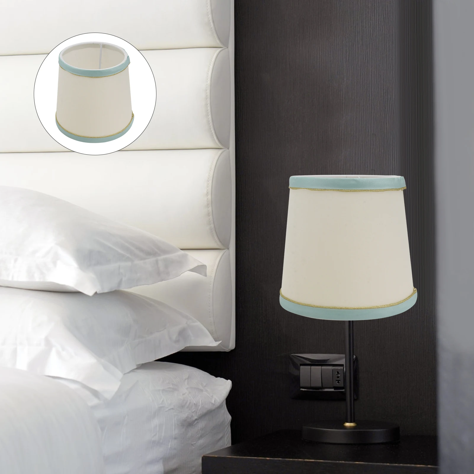 

PVC Lampshade PX136 Light Blue Decorative Fabric Cover Wall Lamp Ch Shade Dust Protection Home Lighting Accessories