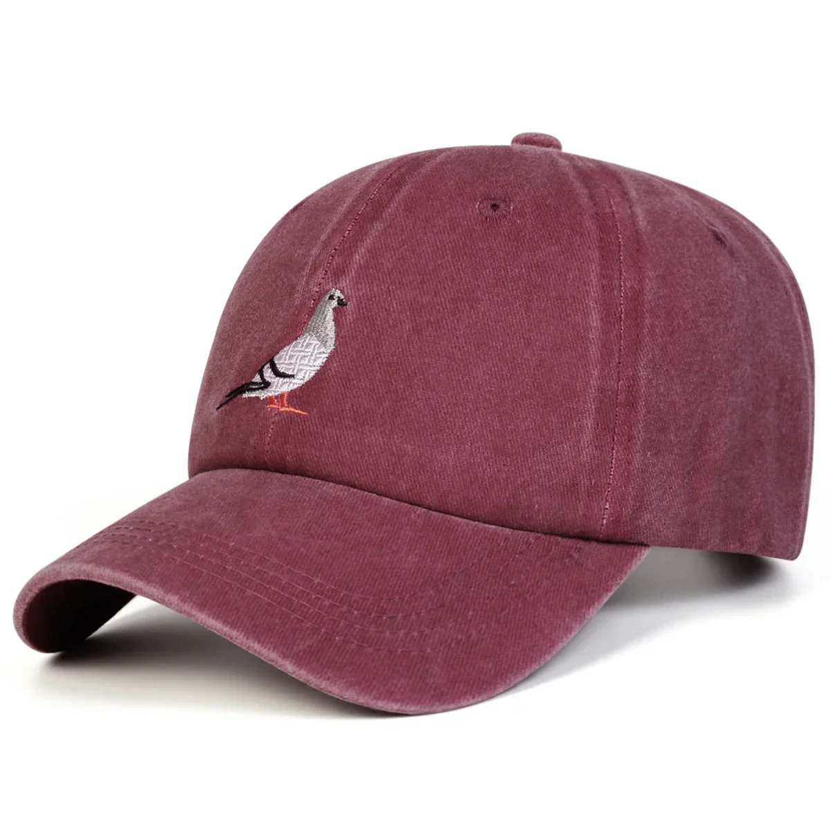 Unisex Pigeon Embroidery Washed Denim Baseball Caps Spring Autumn Outdoor Adjustable Casual Hats Sunscreen Hat Sports Cap 4