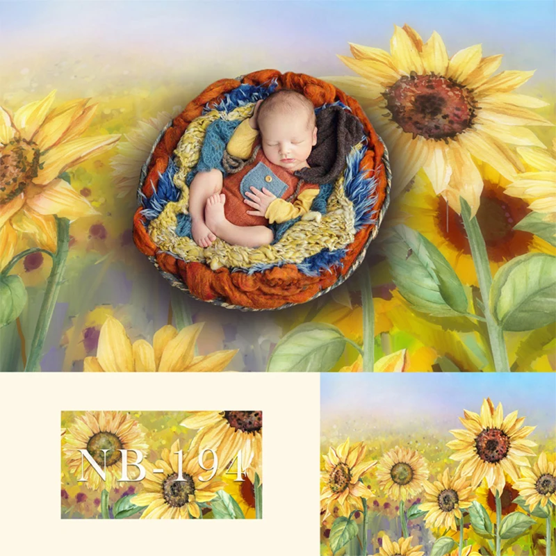 Rose flower backdorp for photography floral oil painting newborn kids portrait  photo background studio sunflower