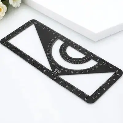 Aluminum Alloy Protractor Set Drawing Measurement Ruler Sturdy Portable High Accuracy Clear Scale Number