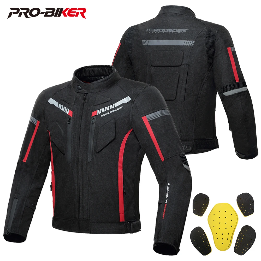 Motorcycle Jacket Man Waterproof Motorbike Riding Jacket Built-in Protective Gear Motocross Riding Clothing Protection Anti-Fall