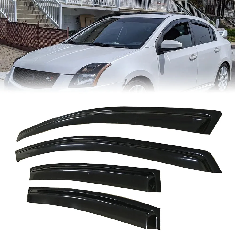 

Для Nissan Sentra 2007-2012 годов: накладные дефлекторы окон (ветровики) от солнца и дождя, черные