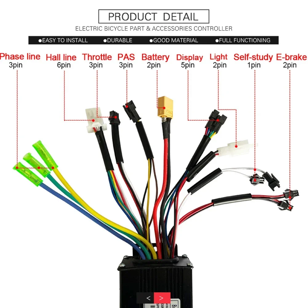 36 V/48 V 500 W/750 W Elektrische Fiets Controller 26A Sinus Borstelloze Motor controller 3-Modus E-Scooter Controller Ebike Accessoire