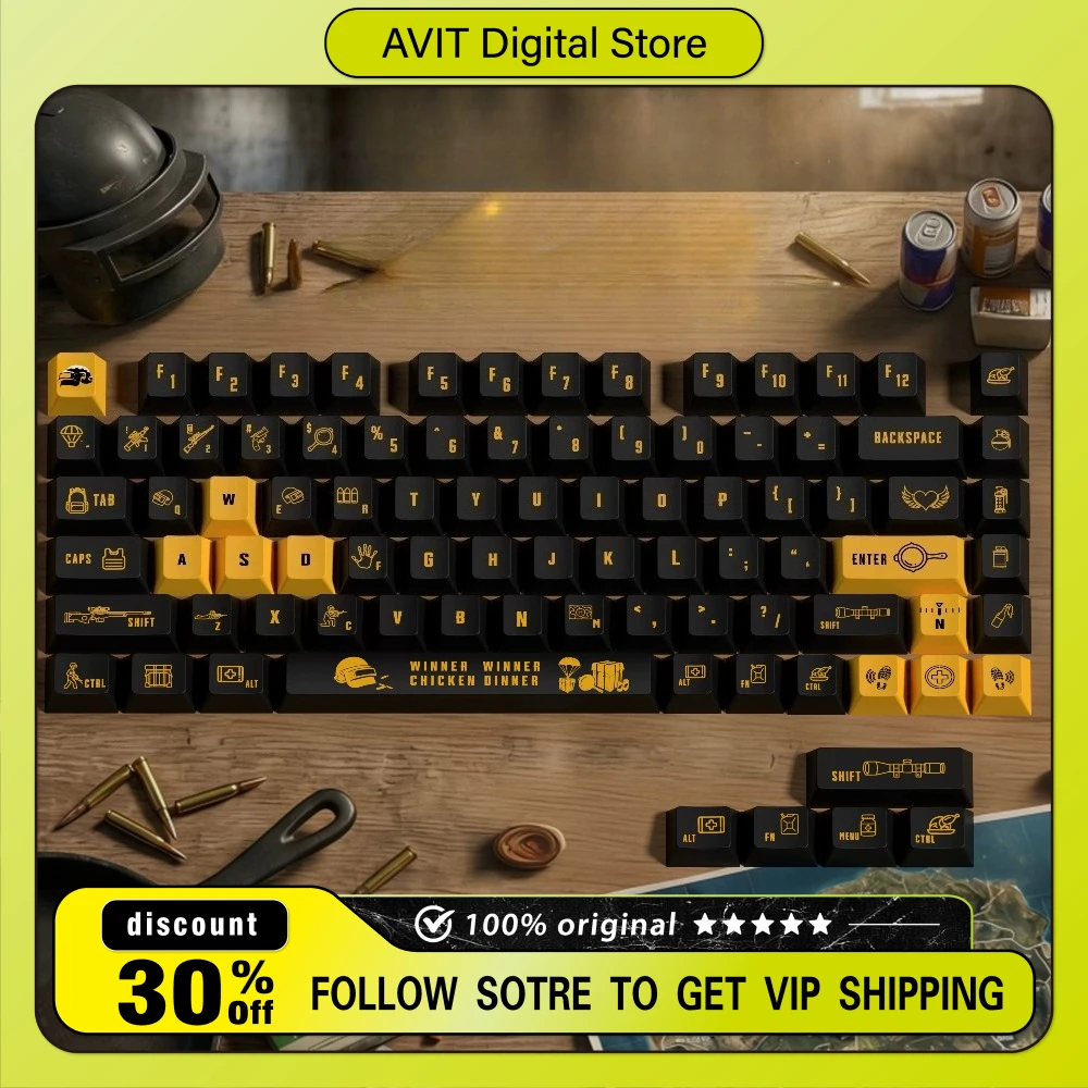 PUBG Win The Game Tonight Keycap DIY Backlit Custom Resin Kawaii Keycaps Pc Gaming Classic Key Cap Suit Suit Anime VALORANT Gift