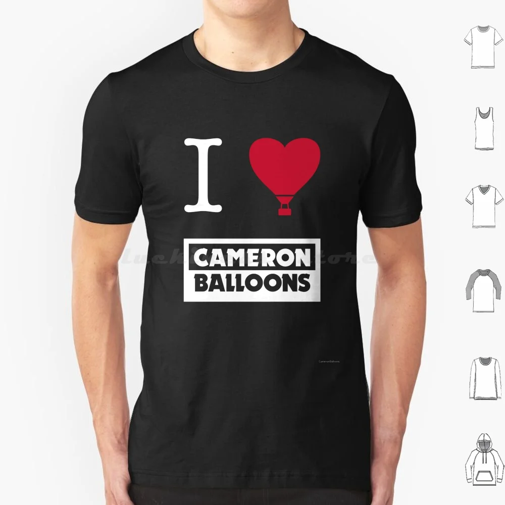I Heart Cameron Balloons-White T Shirt Cotton Men Women DIY Print Hot Air Balloons Valentines Ballooning Hot Air Ballooning