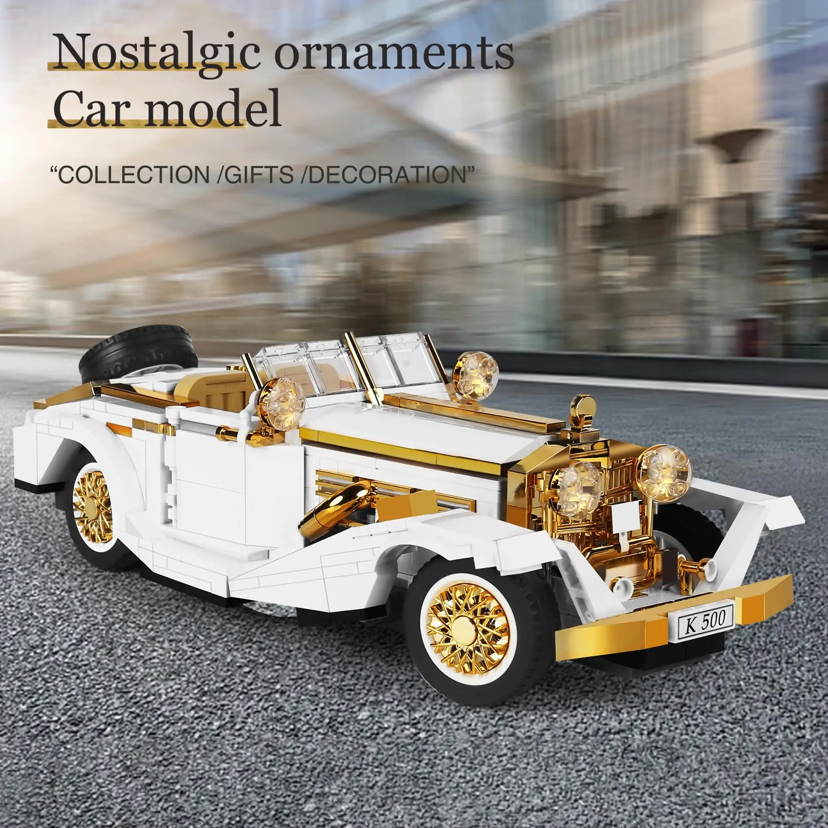 

Mould King 10003 868+ PCS Vintage Classic Car Model Building Kit, Collectible Static Display for Age 8+ Teens & Adults
