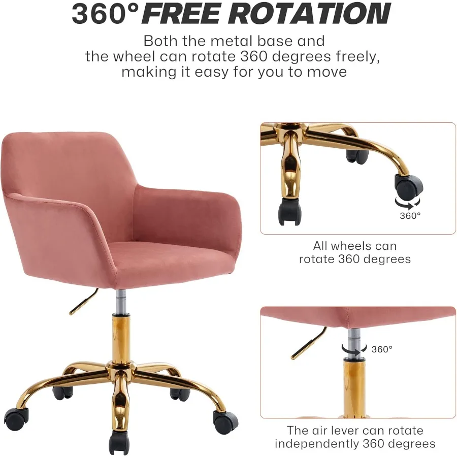 كرسي مكتب مخملي مريح دوار كرسي ترفيهي حديث مع عجلات منجد مريح كرسي مكياج من القماش المخملي الارتفاع أ