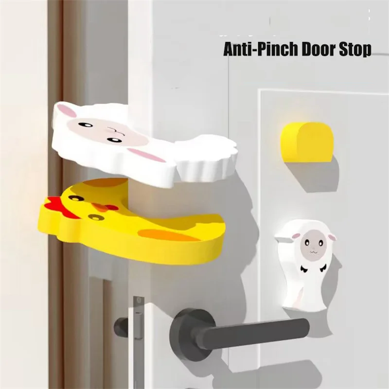 EVA Door Pinch Guard Slam Stopper 2Pcs Anti Pinch Safety Baby Finger Protect Lock Child Security Protection Door Stop Card