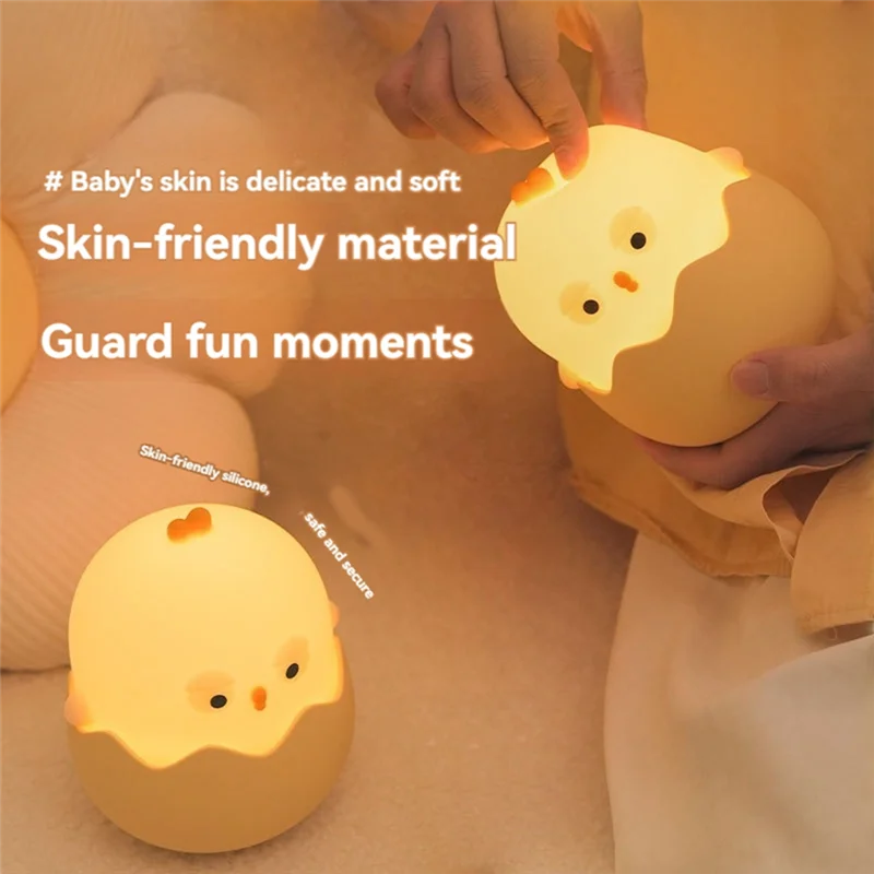 

Eggshell Chicken Night Light Usb Charging Tumbler Colorful Night Light Bedroom Bedside Table Night Light-A79G