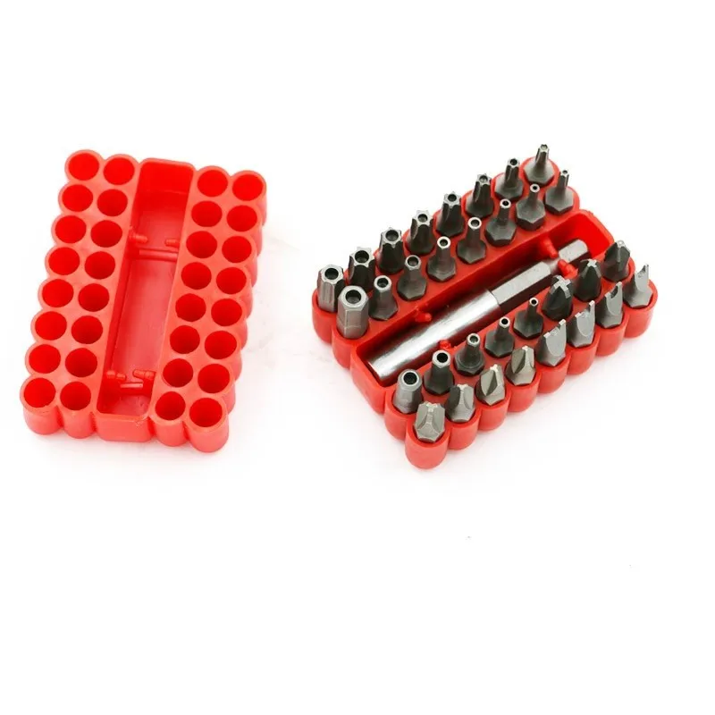 33pcs Security Bit Set With Magnetic Extension Bit Manual Tool Holder Tamper Star Screwdriver Bits Set Quick Release Bit Holder