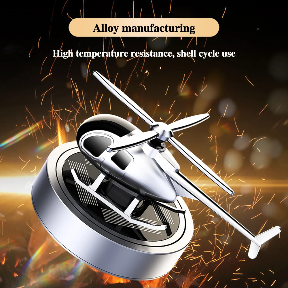 Solar Car Air Freshener Helicopter Fragrance Tablets Flavoring Supplies Interior Accessories Propeller Rotating Perfume Decor