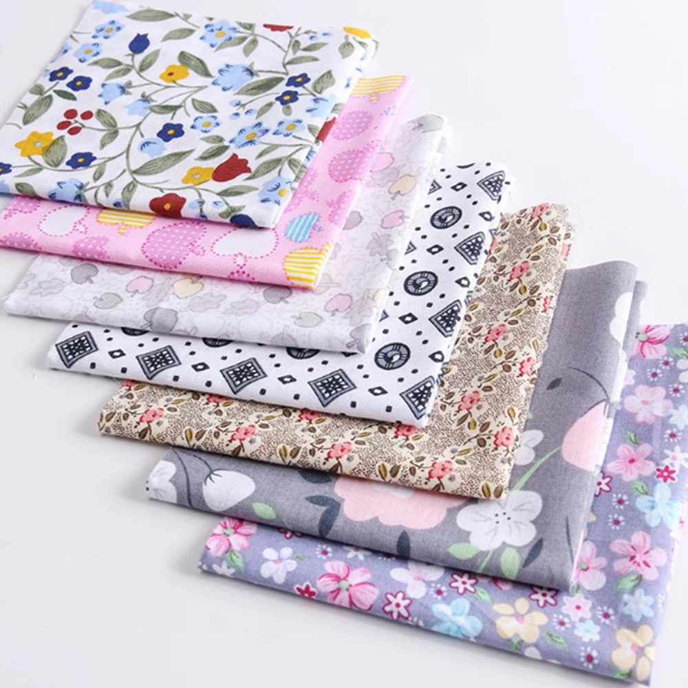 7PCS 25 X 25CM Squares Cotton Craft Fabric Cloths For DIY Bundle Patchwork Quilting Sewing Scrapbooking Artcraft