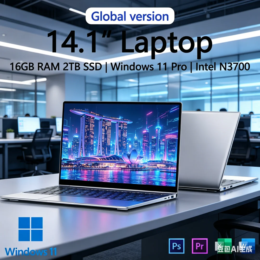 Clarion Stylish Ultra Slim Laptop 14.1" 16GB RAM 2TB SSD Intel 4405U Gaming PC 1920*1080 Display Office Study Computer PC Window